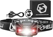Foxelli Rechargeable LED Headlamp – Ultralight, Waterproof, and USB Rechargeable Headlamp with Red Light for Running, Camping, Hiking & Outdoors