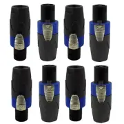 8Pcs Pole Conductor Speakon Cable Male Connector End for Karaoke Speaker Cables