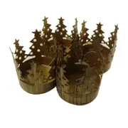 CC Christmas Decor Club Pack of 72 Brass Christmas Tree Pillar Candle Holders