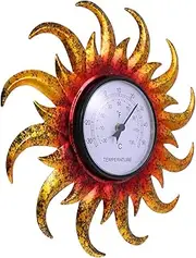 SUPVOX Digital Thermometer Wall Mount Outdoor Waterproof Thermometer for Home Decor Easy Install Sun Shape Thermometer