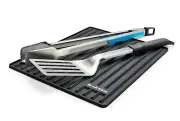 Black Griddle Plate Silicone Mat for Gas Charcoal Grills and Ovens 15.4x11in