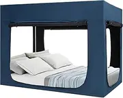 [Quinnsus] Bed Tent Bed Canopy Tents for Adult and Kids - Portable Sleeping Bed Tents 80% Blackout with 4 Doors Breathable Private Space Tents(Mattress Not Included)