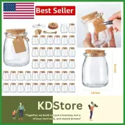 Reusable 40 Pack Glass Favor Jars with Cork Lids - Ideal for Weddings & Desserts