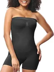 [ZPLxi] Women Bodysuit Shorts Strapless Tummy Control Shapewear Seamless Sculpt Body Shaper Adjustable Jumpsuit Tank Top with Removable Shoulder Strap