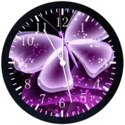 Purple Butterfly Wall Clock 12" Large Personalized option adding names E143