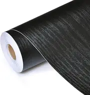 [Yizunnu] Black Wood Grain Contact Paper,Vinyl Self-Adhesive & Removable,Peel and Stick Wallpaper for Shelf Liner Furniture Kitchen Cabinet Countertop Drawer 23.6” x 118”/60 x 300cm