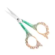 Sewing Scissors Stainless Steel Tailor Scissors Delicate Shears Gold Green