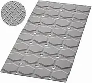 Tatulan Silicone Bathtub Shower Mat Non-Slip, Foldable Silicone Bathtub Shower Mat with Drain Holes, No Suction Cups for Textured Tub, Soft Bath Mat, 28" x 14" Machine Washable (Dark Gray)