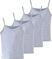 [SWOAWO] Kids Camisoles 2-8 Years 4PK | Lightweight Layering Tops, Moisture-Wicking Stretchy Undershirts