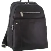 Pierre Cardin Mens Leather Business Backpack Black