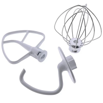 K45DH Dough Hook & K45B Flat Beater & K45WW Wire Whip-3 Pieces Replacement fo...