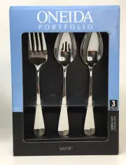 ONEIDA Portfolio 3 Piece Serve Set SAVOR Stainless Steel NIB