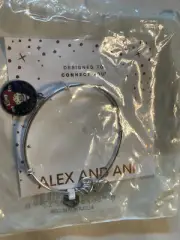 New ALEX & ANI Nama Sleigh Santa Charm Bangle Bracelet Silver Finish