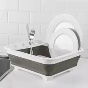 Foldable 10L Dish Drainer Rack Space Saving Drying Shelf for Caravan Plates & Cups