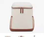NEW DSW Insulated Cooler Backpack - Lunchbox Cream Brown Faux Leather Bottom