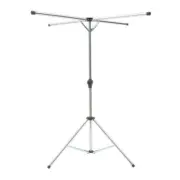 YIYIBYUS Clothes Drying Rack Adjustable Height X-Shape Foldable Metal in Silver