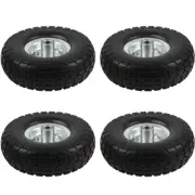 4 x 10" Flat Free Wheelbarrow Tires Garden Cart Tires Hand Truck Wheels Tires