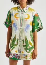 Alemais Seeker Printed Linen Shirt - Multicoloured - 6 6