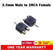 3.5mm Mono Audio Male to 2RCA 2 RCA Female Socket Adapter Y Splitter Connector