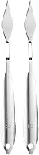 uxcell 2pcs Palette Knife Painting Tool 7.68" 304 Stainless Steel Small Pointed Spatula Painting Pallet Knives with Hole Design for Acrylic Canvas, Silver