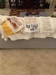 4 Primitive Dish Towels By Kathy HANUKKAH