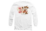Mickey Mouse Unisex Adult Luv You Lots Minnie Mouse Vintage Valentine`s Day T-Shirt (White) - UTTV14789