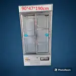 桃園國際二手貨中心---雙門玻璃滑門冰箱 推門冰箱 飲料展示冰箱 冷藏冰箱