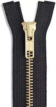 24" Brass Jacket Zipper Separating 24Inch Black Zip for Sewing Craft