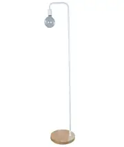 Scandinavian Minimalist Wood Base Slim Floor Lamps - White