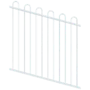 ProtectorAl 0350-1200W x 1200H Pearl White Loop Top Pool Fence Panel Raked Up to 15º