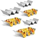 Taco Holders Set of 6, Taco Stand, Stainless Steel Taco Holder, with Easy-Access