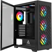 EVOLUTION-BK Evolution Mid Tower Gaming PC Case W/ 6X 120Mm PWM ARGB Fans, 366 R