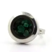 Ring Emerald Green Raw Size Adjustable