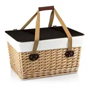 Canasta Wicker Picnic Basket With Lid, Small Picnic Basket For 2, Beige