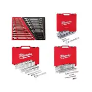 Milwaukee Combination SAE/Metric Socket + Ratchet Mechanics Tool Set (183-Piece)