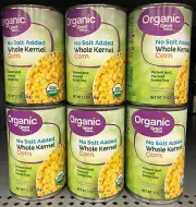 6 CANS Great Value Organic No Salt Added Whole Kernel Corn 15 oz Can Maize