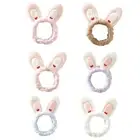 Women Rabbit Ear Headband Wash Face Hair Holder Elastic Makeup Hairband