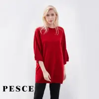 在飛比找momo購物網優惠-【PESCE】七分袖長版毛衣、Cashmere喀什米爾針織衫