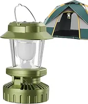 Camping Lantern Solar - USB Rechargeable Survival Lamp with Fan,Hangable Folding Waterproof Lamp for Hiking Emergencies Outdoor RV Patio Backyard Garden Tent Landscaping