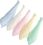 ibasenice 6pcs Saliva Towels Soft Cotton Kerchief Drool Bibs Face Washer for Boys Girls Random Color