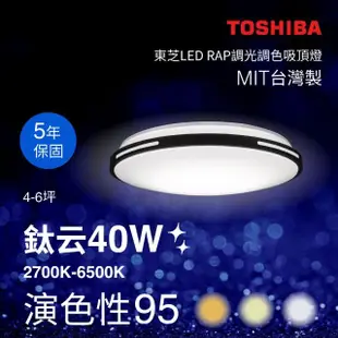 【TOSHIBA 東芝】鈦云 40W LED 調光調色美肌吸頂燈