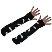 Funny Fashion Vampire Halloween Bats Fingerless Costume Gloves, Black White, ...