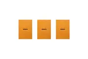 3x Rhodia No.18 Top Stapled A4 Notepad Office Stationery Ruled w Margin Orange