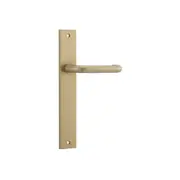 Iver Oslo Lever Door Handle on Rectangular Backplate Brushed Brass