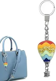 [Generic] Hot Air Balloon Keychain | Rainbow Keychain Pendant Hot Air Balloon Bag Pendant - Dosia Key Chain Turkey Keychain Charm for Birthday