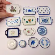 1/6 Scale Dollhouse Miniatures Ceramics Hand Painted Dish Plate Accessories