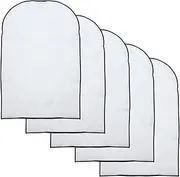 Cabilock 5pcs Plastic Garment Bags for Dust Protection Hanging Clothes Storage and Wear Resistant for Coats and Suits Convenient Wardrobe