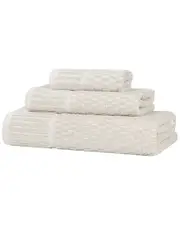 Superior Juno Medium Weight Checkered Border 3pc Towel Set