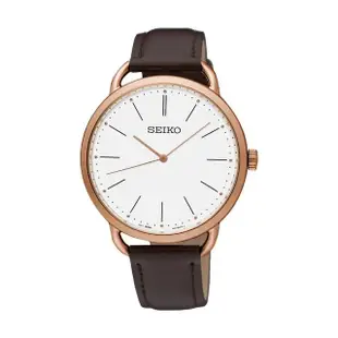 【SEIKO 精工】石英男錶 皮革錶帶 銀白 防水50米(SUR234P1)