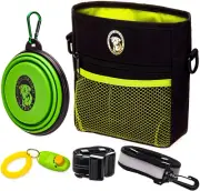 Dog Treat Pouch - Premium Training Treat Bag with Clicker and Collapsible Bowl